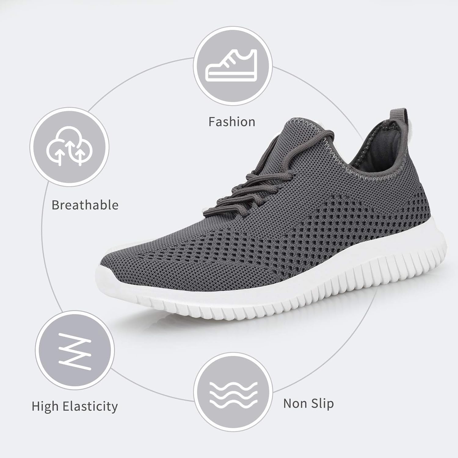 Mens Breathable Fashion Walking Shoes-Non Slip Sneakers Lightweight Comfortable Mesh Casual Sneakers Sports Gym Athletic Shoes