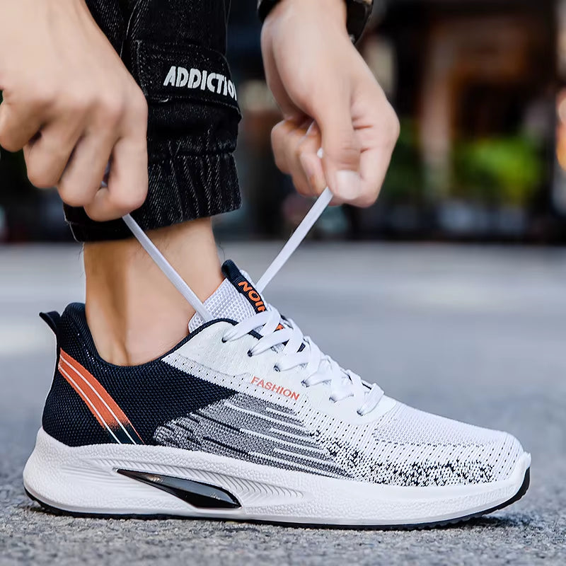 New Men'S Sneakers Summer Men'S Shoes Breathable Lace-Up Lightweight Running Shoes