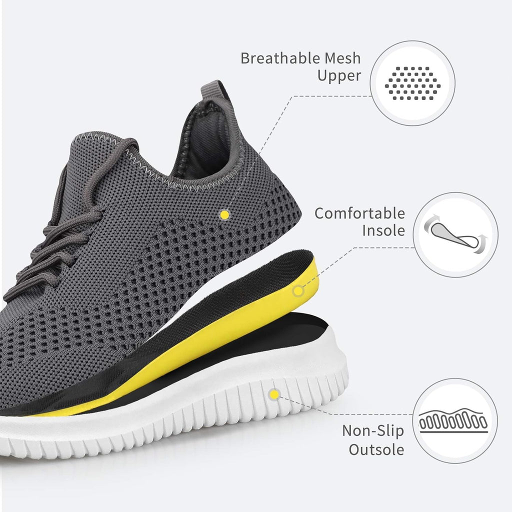 Mens Breathable Fashion Walking Shoes-Non Slip Sneakers Lightweight Comfortable Mesh Casual Sneakers Sports Gym Athletic Shoes